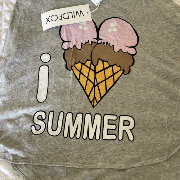 Wildfox Gray I love Summer Ice Cream  Sleeveless Tank Top - Picture 5 of 7